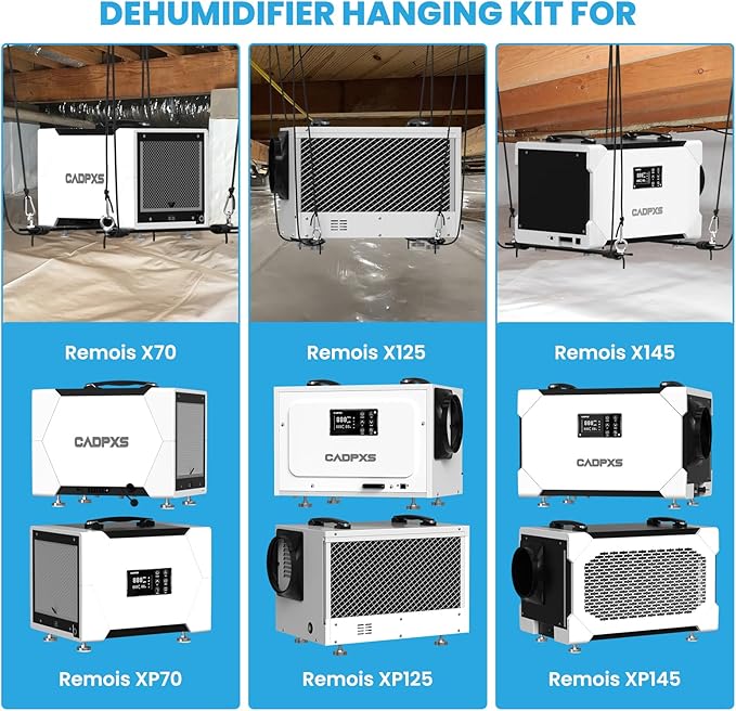 CADPXS Hanging Kits for Crawl Space & Basement Dehumidifier, Easy to Raise and Lower Dehumidifier, Reduce Noise and Vibration, Hanging Kit Improves Space Utilization (Easy Install)
