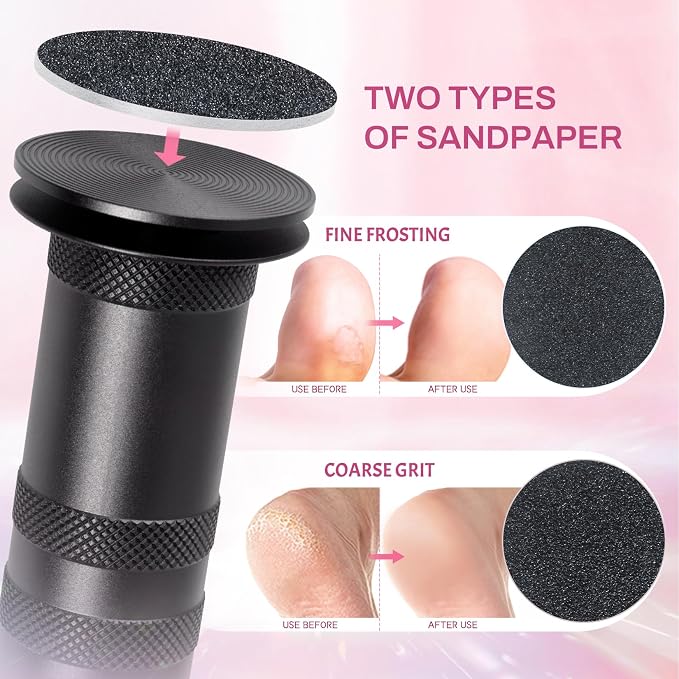 krofaue Electric Foot Callus Remover - 60PCS Replaceable Sandpaper Discs 80 Grit & 100 Grit Sandpaper Pad Discs