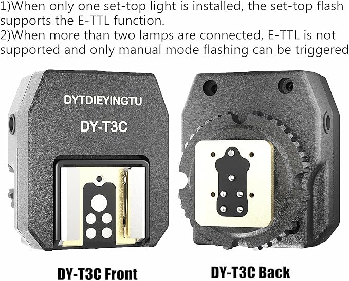 DY-T3C for Canon Camera Flash Hot Shoe Adapter Mount Top-Mounted Expansion Accessory: Multi-Flash synchronous Shooting with Cable Converter (DY-T3C 1PCS + PC Cable 1PCS)