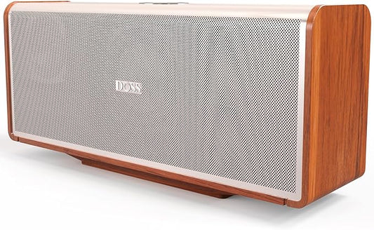 DOSS SoundBox Ultra Bluetooth Speaker with 2.1 Channel Audio, 80W Superior Sound with Deep Bass, Two DSP Technologies, 18H Playtime, BT 5.3, Wireless for Home, Office, Livingroom-Gold