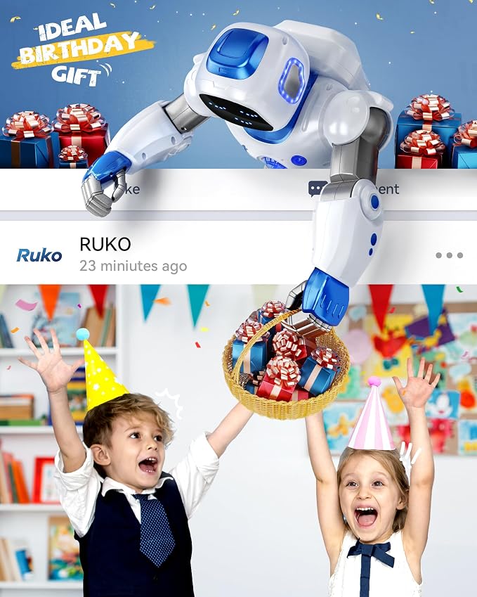 Ruko 1088 Smart Robot Toy for Kids, Large Programmable Interactive Robot with Remote Control, App Control, Birthday Gift for Boys & Girls Ages 4 5 6 7 8 9