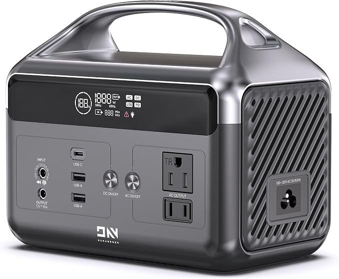 DaranEner Portable Power Station, 192Wh LiFePO4 Battery Backup Solar Generator with w/2 300W (Peak 600W) AC Outlets, USB-C PD 60W Fast Charge, Power Bank for Camping, Outdoor, Home,Emergency