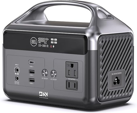 DaranEner Portable Power Station, 192Wh LiFePO4 Battery Backup Solar Generator with w/2 300W (Peak 600W) AC Outlets, USB-C PD 60W Fast Charge, Power Bank for Camping, Outdoor, Home,Emergency