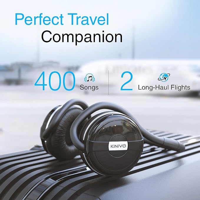 Kinivo BTH240 Bluetooth Headphones On-Ear, Wireless Music, Calling, Mic | Sports Running Headphones (Hands-Free Calling, Built-in Mic, Foldable, Travel Bag) Bluetooth Headset for running gym workout