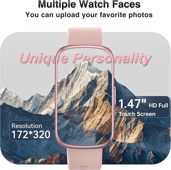 Fitness Tracker, Smart Watches for Women Men with 24/7 Heart Rate/Blood Pressure/Blood Oxygen Monitor, Sleep Tracker, Calories&Step Counter, IP68 Waterproof Health Activity Trackers for Android&iPhone
