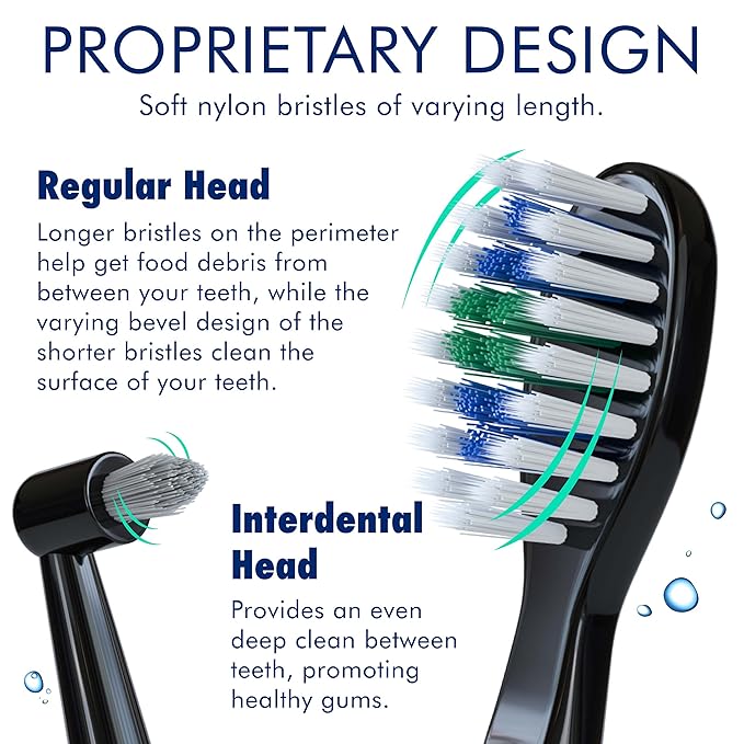 Sonic-FX Duo Rechargeable Electric Toothbrush Set - with 14 Brush Heads, 3 Modes, Smart Auto-Timer, Charging Dock Holder - Dual Handle Electric Tooth Brush for Adults & Kids, Black
