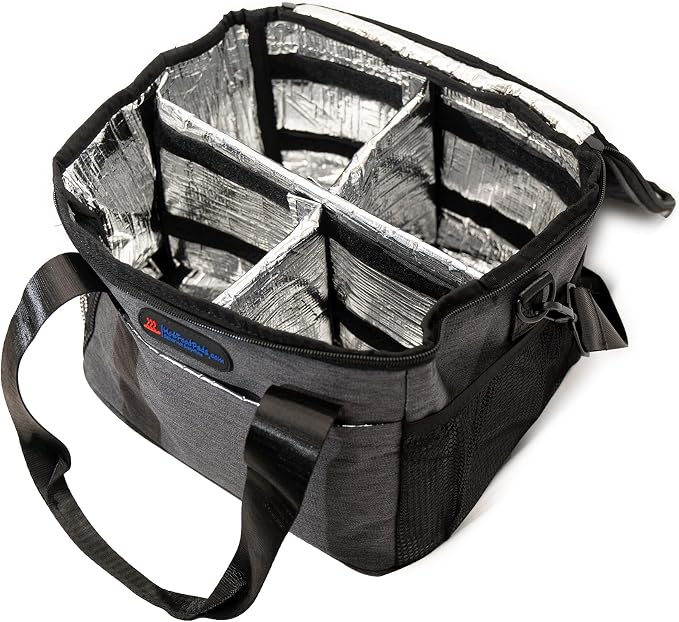 Hot Drink Carrier 12V DC Electric Heated Lunch Bag, +4 Cups Drink Carrier for Delivery Insulated Drink Caddy with Handle and Shoulder Strap, Adjustable Dividers, Beverages Carrier Tote Bag.