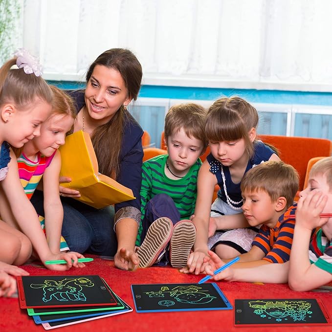 20 Pcs LCD Writing Tablet for Kids 10 Inch Electronic Doodle Board Colorful Screen Doodle Board Erasable Pad Drawing Pad for Kids Toddler 6 Years Old Educational Learning Toy (Black Screen)