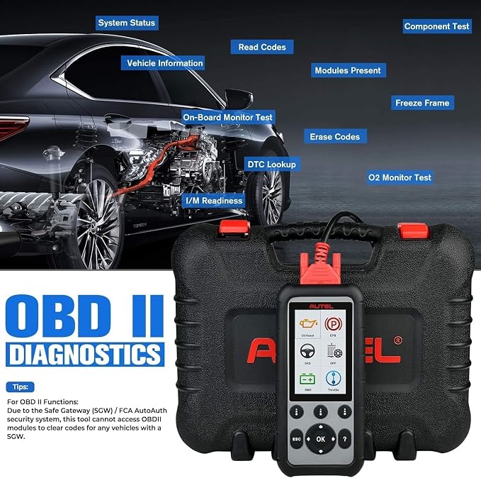 Autel MaxiDiag MD806 PRO OBD2 Scanner: Full Systems Diagnostic Scan Tool w/Live Data Oil Reset BMS SAS Throttle A/F EPB D-P.F, AutoScan, Up of MD808 MD806 MD805 MD802, Free Update, Data Print