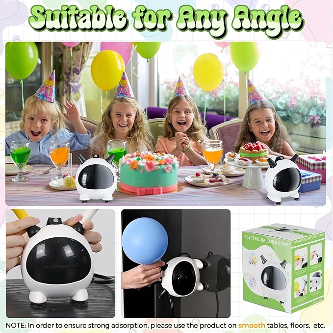 Togvu Balloon Pump Electric, Portable Balloons Inflator Air Pump with 2 Nozzles, Small Balloon Blower Machine 600W for Latex Garland Arch and Foil Balloons
