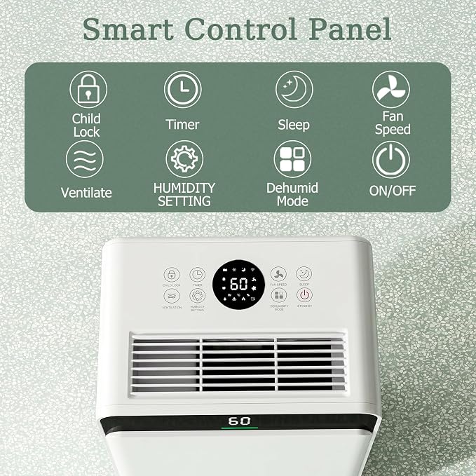 Ludatido 2026Upgraded Max 35 Pints Dehumidifier for Spaces up to 2,500 Sq.Ft at Home, in Basements and Large Rooms with Drain Hose and 0.56 Gallons Water Tank