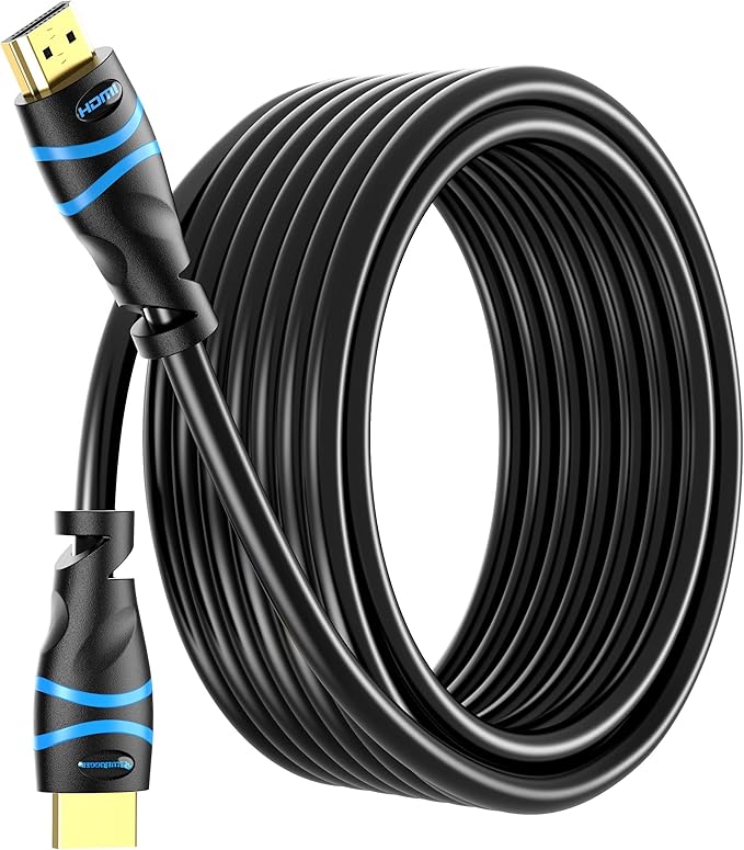 BlueRigger 4K HDMI Cable 50 FT (4K 30Hz, 18Gbps HDMI Cord, HDR10, in-Wall CL3 Rated, High Speed, HDCP2.2, eARC) - Long HDMI Cable compatible with Home Theatre, HDTV, Gaming Consoles, Streaming Devices