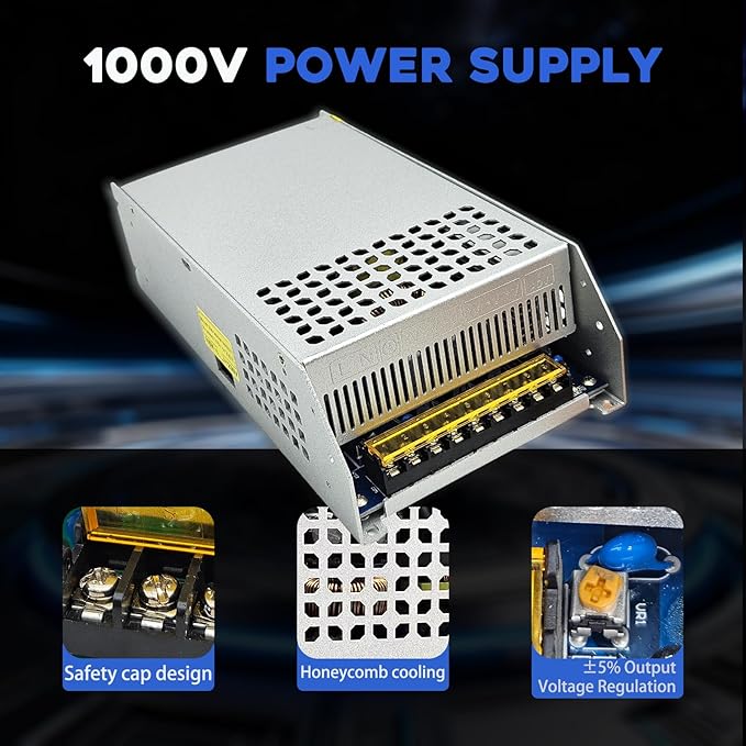 AC to DC Converter 60V 16A 1000W Power Supply,Universal SMPS 110V/120V/220V AC to DC Converter Power Supply Transformer Driver Adapter for CCTV,RV,Pump,LED Strip (DC60V-16A-1000W)
