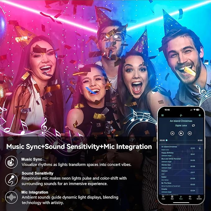 32.8FT 10M Addressable Neon Rope Light, WS2811 RGB LED Chasing Digital Strip Lights MagicRGB Waterproof Silicone Rope Music Sync DIY Design APP Control Dream Color for Gaming Room Wall Decor