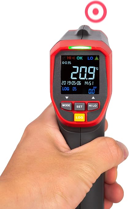 Triplett IRT350 Non-Contact 12:1 Infrared Thermometer with Circular Laser Indicator, -4 to 1112°F (-20 to 600°C)