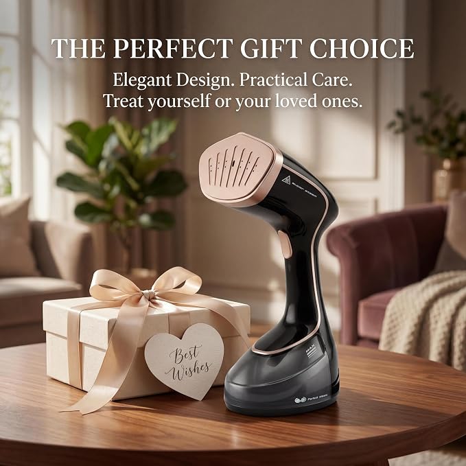 Clothes Steamer 1500W, Portable Steamer for Clothes with 20s Fast Heat, Large Detachable Tank, 3 Steam Modes, LED Display, Leak-Proof Travel Steamer, Handheld Steam Cleaner for Home and Travel (Black)