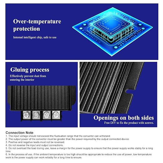 720W Dc-Dc 48V 15A Power Converter 12V/24V to 48V Step-Up Transformer Shockproof and Dustproof/Providing Screwdriver,Used for Solar, Electric Vehicle Chargers (Overload Protection)