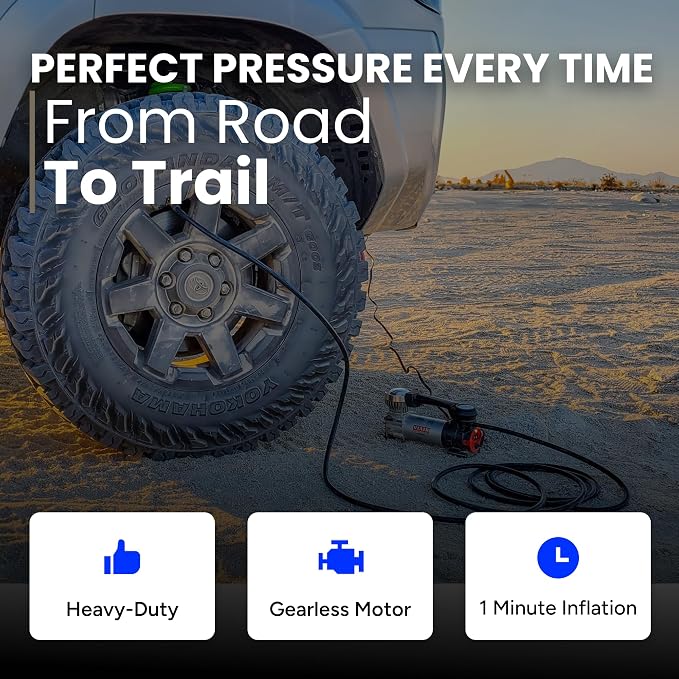 VIAIR Digital EVC85P - Portable Air Compressor Tire Inflator for Car, SUV & Truck | Preset Automatic Shut Off Feature | 12V Road Tire Pump Air Compressor 60 PSI