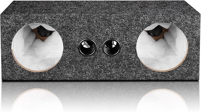 Dual 6.5 Inch Car Audio Subwoofer Enclosure Box, Dual Sealed Carpet Covered Car Audio Vehicle Subwoofer Enclosure with 2 Slot Port Vent, Woofer Box for Improves Audio Quality