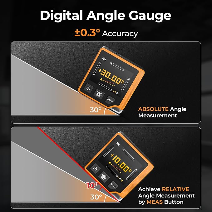 Laser Measuring Tool, 262ft Laser Measure with Digital Angle Finder & Level, Magnetic Rechargeable Laser Measurement Tool with 2.4'' Color Backlit Display, 6 Units, Length/Area/Volume/Pythagorean Mode