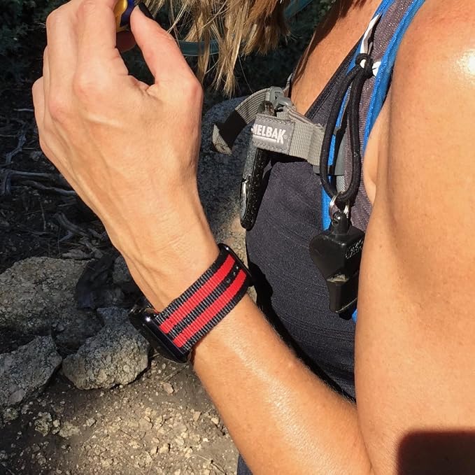 Hiking Trail Nylon Band | The Original Rugged Compatible with Apple Watch Band for Men & Women - Soft, Breathable, Woven Water-Resistant Nylon Mens iWatch Strap | Fits Ultra 49mm, All Series & Models 46mm 45mm 44mm (Surl Stripe)