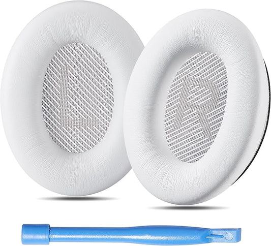 AHG Accessory House Global qc Replacement Ear Pads Cushions Compatible with Bose QuietComfort 35 II / QC35, QCSE, QCSC and QC45 Wireless Headphones (White) - Premium Material | Extra Thick | Durable