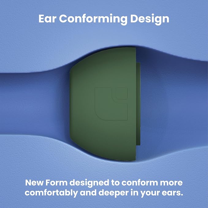 Foam Masters Ultra-Premium Memory Foam Ear Tips for AirPods Pro 3rd Gen (2025) | 3 Pairs | New Ver. | Secure Fit | Super Comfort | Better Noise Cancel | Replacement Buds (Large, Forest Green)