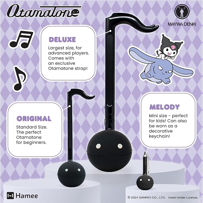 Otamatone Sanrio Kuromi Electronic Portable Music Instrument / Synthesizer Toy from Japan by Maywa Denki (Officially Licensed Hello Kitty and Friends) [English Instructions]