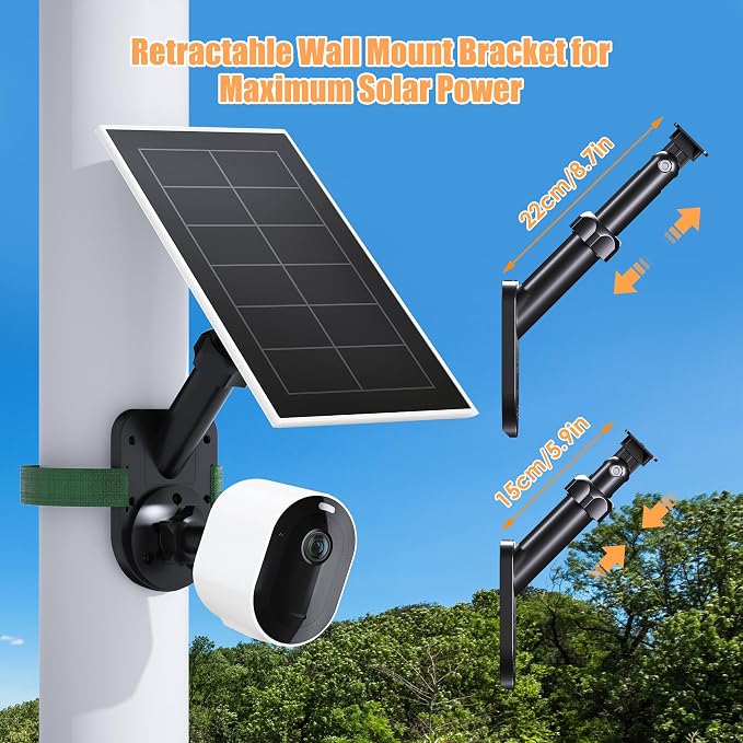 2 Pack Wall Mount for Cameras and Solar Panels, 2-in-1 Mount for Ring, Blink, Eufy, Arlo, Wyze, etc Solar Panel and Cam, with Ring Stick Up Cam/Spotlight Cam/Plus/Pro(Battery), Adjustable Angle