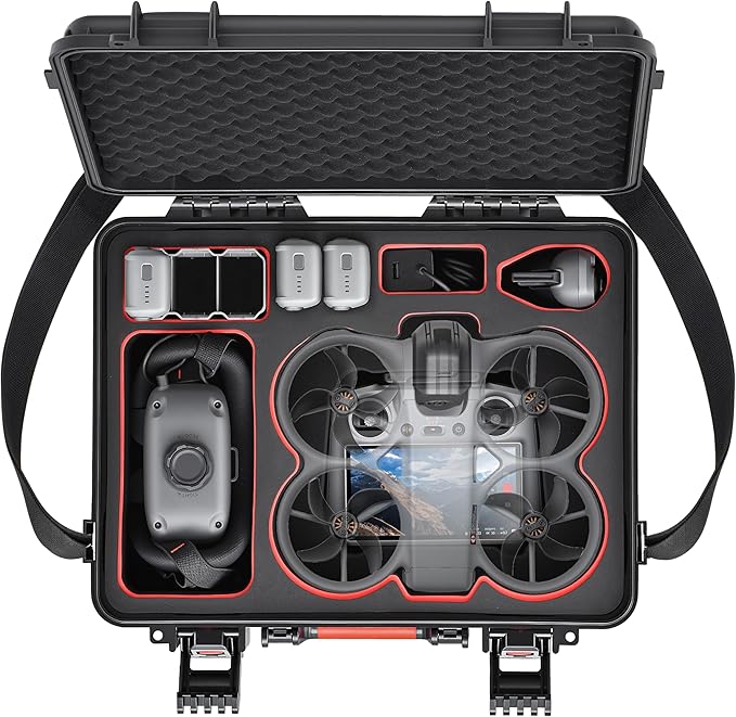 Waterproof Hard Case for DJI Avata 360 Combo, Shockproof Travel Storage Box with Custom Foam for Drone, RC2, G-N3 Goggles, Motion Controller, Charger Hub (Only Case)