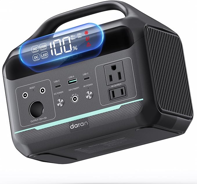 Portable Power Station 300W, 192Wh Large Power Bank with 110V AC Outlet, LiFePO4 Battery Backup,8-Ports Solar Generator Fast Charging for Camping, Hurricane Emergency, Outdoor,Home(Solar Optional)