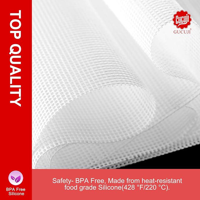 GUCUJI Pack of 5 Premium Non Stick Silicone Dehydrator Sheets for Fruit Dryer Mesh