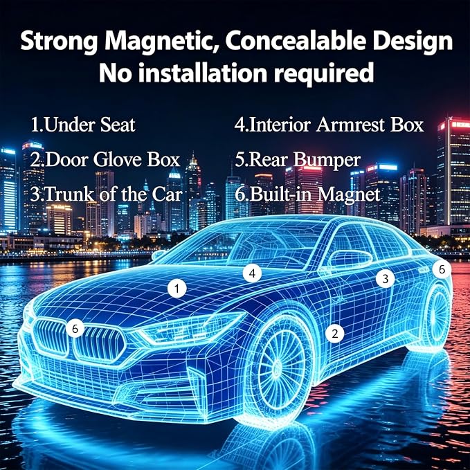 2 Pack GPS Tracker for Vehicles,Car Tracker Device Hidden for Vehicles,Tracker Device for Vehicles,Car GPS Tracker | Magnetic | Android and iOS Compatible | No SIM Card | Waterproof