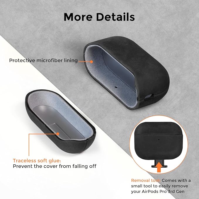 for AirPods Pro 3 Case, Handcrafted Vintage Genuine Leather Shockproof Cover Accessories with Lanyard Compatible with Apple AirPods Pro 3rd Generation 2025