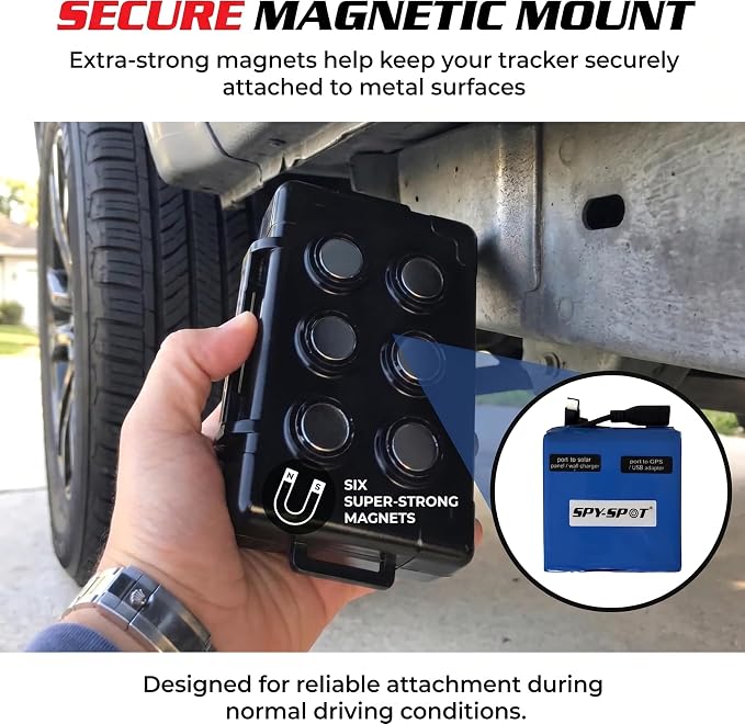 SpySpot 4G LTE GPS Tracker GL320MG with Weatherproof Magnetic Case & Extended Battery - Real-Time Vehicle & Asset Tracking Device - Smartphone Tracking App - Subscription Required