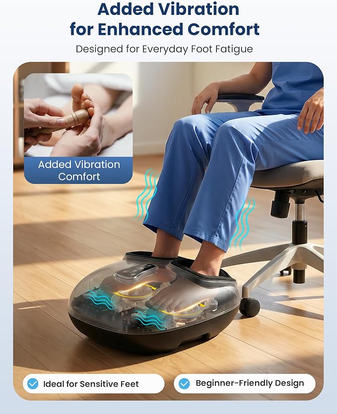 COMFIER [2026 Fathers Day Gift for Men,Shiatsu Foot Massager with Fast Heat,Kneading Rolling Compression,Extra Vibration, FSA Eligible HSA Store, Plantar Fasciitis,Neuropathy Pain, Bigger Size 13IN