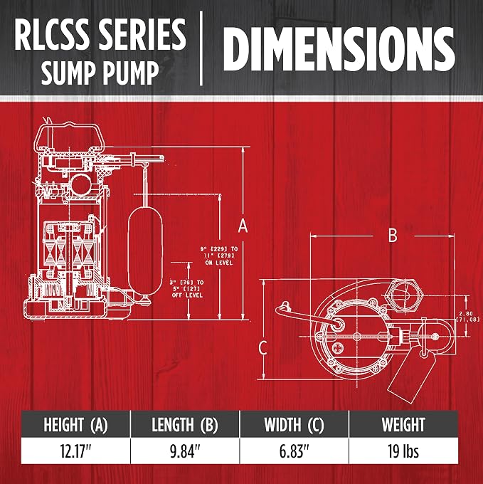 Red Lion RL50CSS 115 Volt, 1/2 HP, 3900 GPH Stainless Steel Sump Pump with Snap-Action Switch, Steel/Black, 14942794