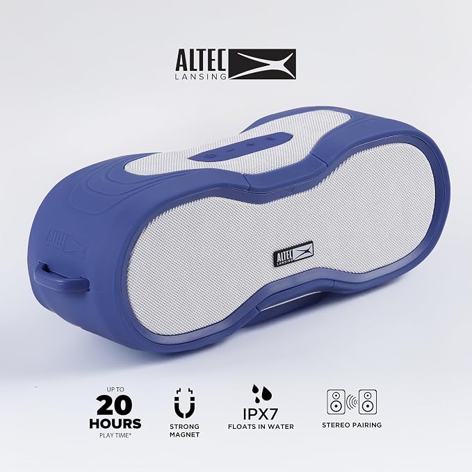 Altec Lansing - Portable Bluetooth Speaker, Waterproof IP67