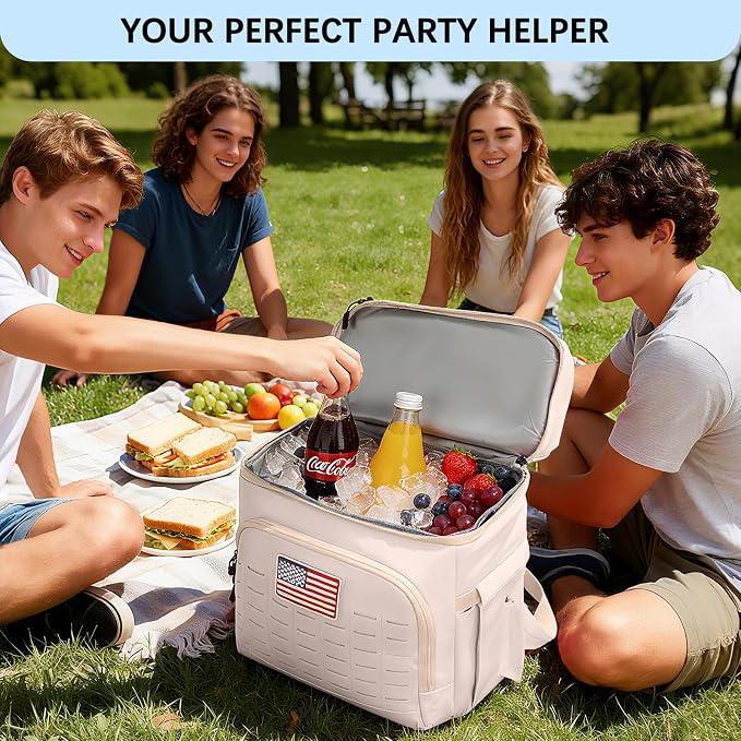 Goloni 40L Insulated Cooler Backpack, Leakproof Lightweight Soft-Sided Cooler with Cooler Compartment