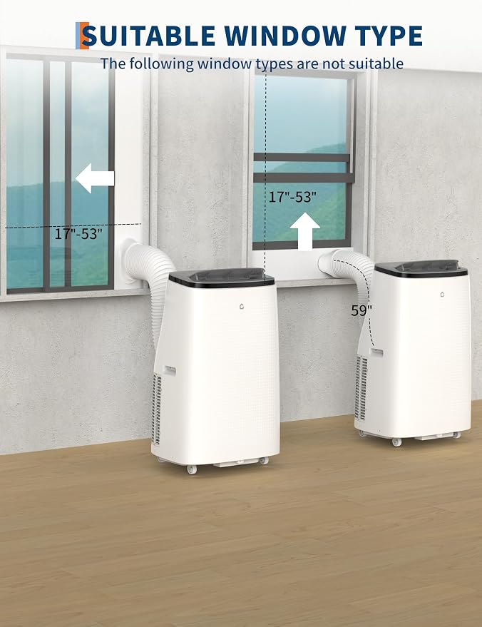 Garvee Portable Air Conditioners 14000 Btu, Remote Control, Dehumidifier, Fan with Digital Display, Up to 750 Sq.ft Cool/Fan/Dry/Sleep, Quiet, LCD Remote, Fast Cooling, Dust Filter
