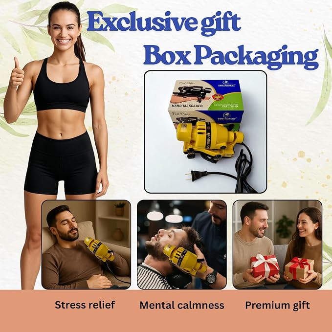Powerful Double Speed Floating Action for Full Body Massager Corded Electric Powered, Barber Massager Yellow