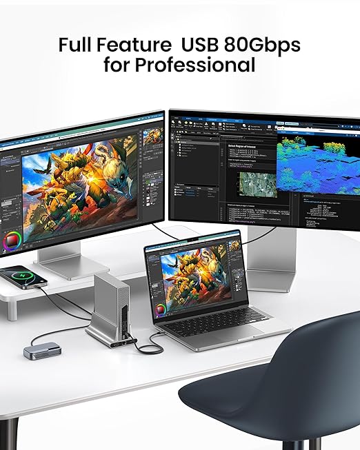Silkland 80Gbps USB 4 for Thunderbolt 5 Cable, [USB-IF Certified] 120Gbps Bandwidth for 16K/Dual 8K, 240W Charging, High Speed USB C Cable Compatible Thunderbolt 4, MacBook,iPhone 17, Mac Mini,SSD,4FT