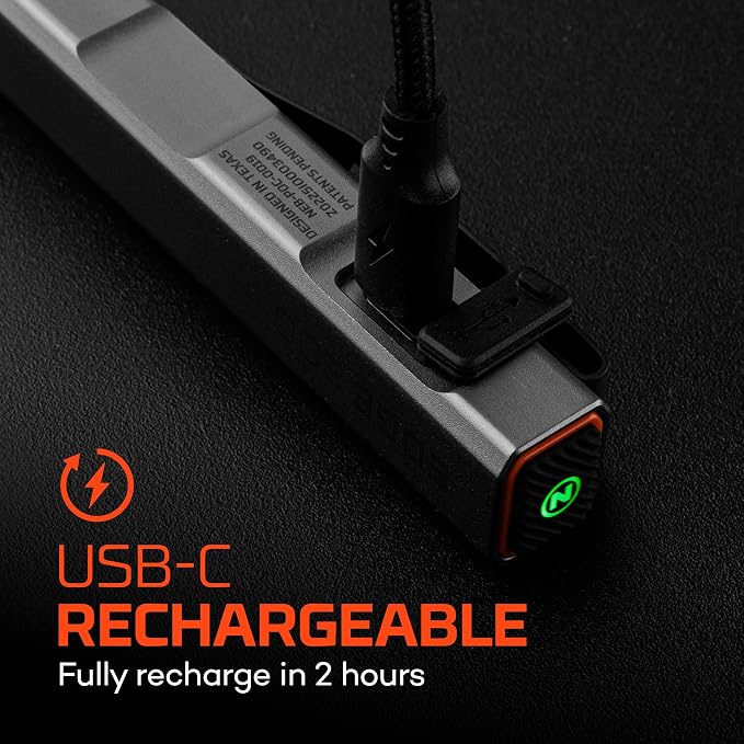 NEBO Edge 800 Pen Light | 800 Lumen Rechargeable LED Flashlight with Defensive Strobe, USB-C Rechargeable, Water-Resistant, Pocket Clip, Tactical Inspection Light for Mechanics, Technicians & EDC