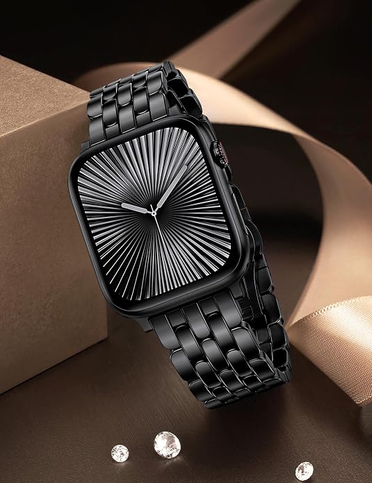 TOYOUTHS Designer Vintage Dressy Bracelet for Apple Watch Band Women 42/40/41/38/44/45/46/49mm, Stainless Steel Elegant Luxury Metal Strap for iWatch Series 11 10 9 8 7 6 5 4 SE/Ultra 3 2 1