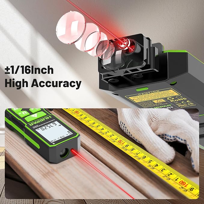 395FT Bluetooth Laser Measuring Tool with Angle Sensor, Fathers Day Dad Gifts, Huepar 1/16in Accuracy Laser Distance Measurement Tool, M/in/Ft, Digital Laser Room Measuring Device, Distance Meters