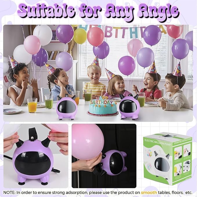 Togvu Balloon Pump Electric, Portable Balloons Inflator Air Pump with 2 Nozzles, Small Balloon Blower Machine 600W for Latex Garland Arch and Foil Balloons