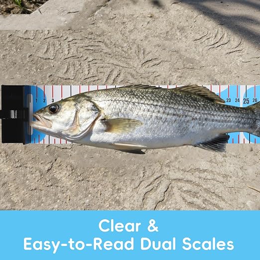 Tada 48in/122cm Fishing Ruler Portable Roll Up Folding Fish Measuring Tape with Bump Board