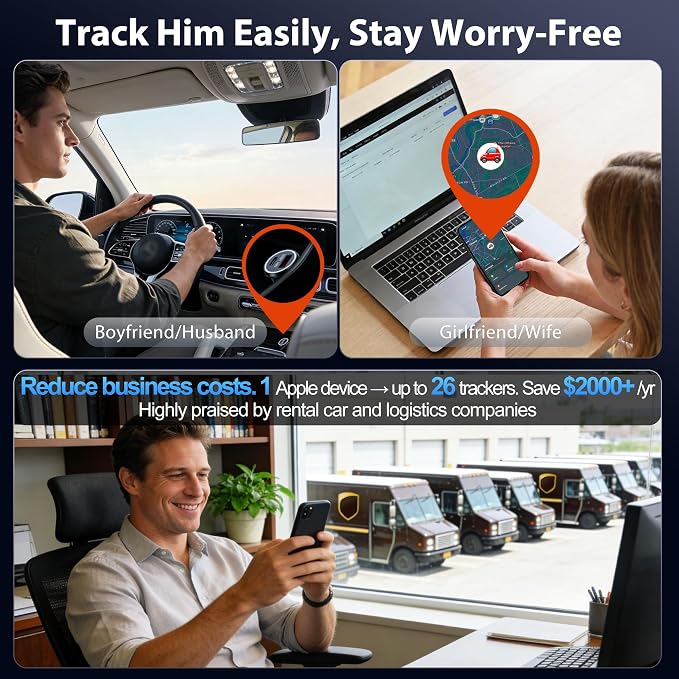 LIONO Car GPS Tracker & Charger with Built-in Rechargeable Battery, GPS Tracker for Vehicles, Hidden Car Tracker for Anti-Theft & Parking Location, for Family& Fleets, No Monthly Fee, No SIM, iOS Only