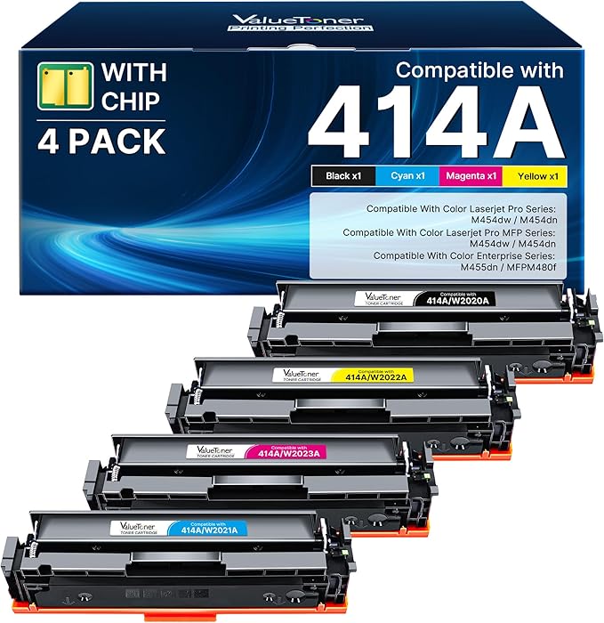 414A Toner Cartridges 4 Pack- MFP M479fdw Replacement for hp 414a 414x toner cartridges 4 pack for HP Color LaserJet Pro MFP M479fdw M479fdn M479dw Pro M454dw M454dn M479 M454 M480f Printer丨W2020A