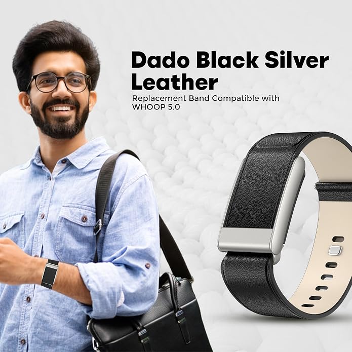 DADO Luxe Tapered Leather Replacement Band Compatible with WHOOP 5.0, One, Peak, and Life Fitness Tracker – Durable & Comfortable | Not for Whoop Gen 4